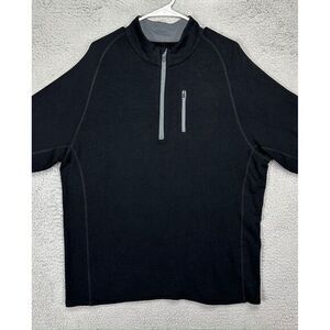 Free Fly‎ Sweater Adult XL Black Fleece Lined Quarter Zip Pullover Stretch Mens